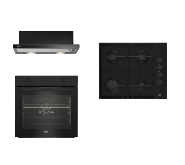 Beko Yeni Süper Ankastre Setler | Çeyiz Seti | Fırsat Set - 1 | P38 TI Ankastre Sürgülü Aspiratör | BFM 310 I Ankastre Standart Fırın | BOMD D 6110 EI Gazlı Inoks Metal Tablalı Ocaklar