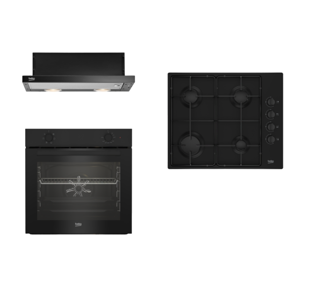 Beko Yeni Süper Ankastre Setler | Çeyiz Seti | Fırsat Set - 1 | P38 TI Ankastre Sürgülü Aspiratör | BFM 310 I Ankastre Standart Fırın | BOMD D 6110 EI Gazlı Inoks Metal Tablalı Ocaklar