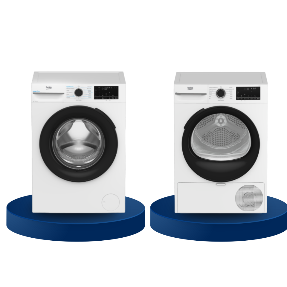 Beko 9 KG Çamaşır Makinesi ve Kurutma Makinesi Beyaz Çeyiz Seti