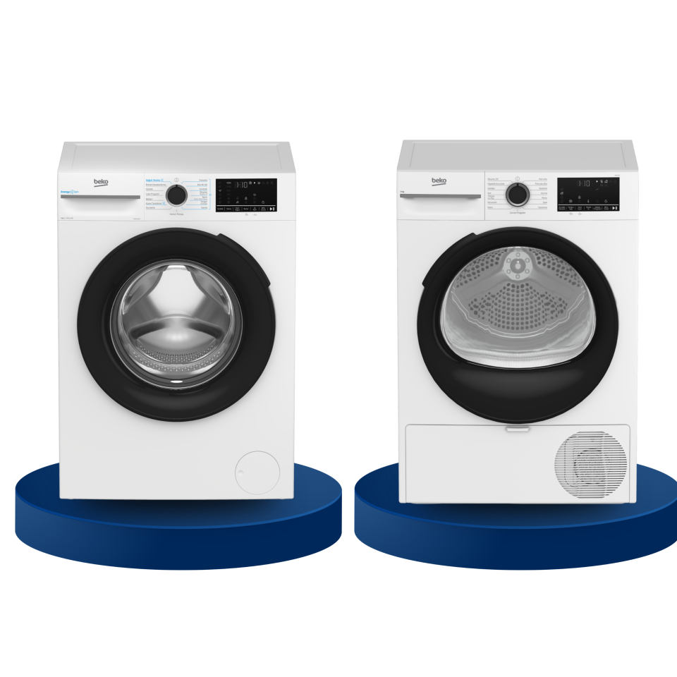 Beko 9 KG 1200 Devir Çamaşır Makinesi ve Kurutma Makinesi Çeyiz Seti