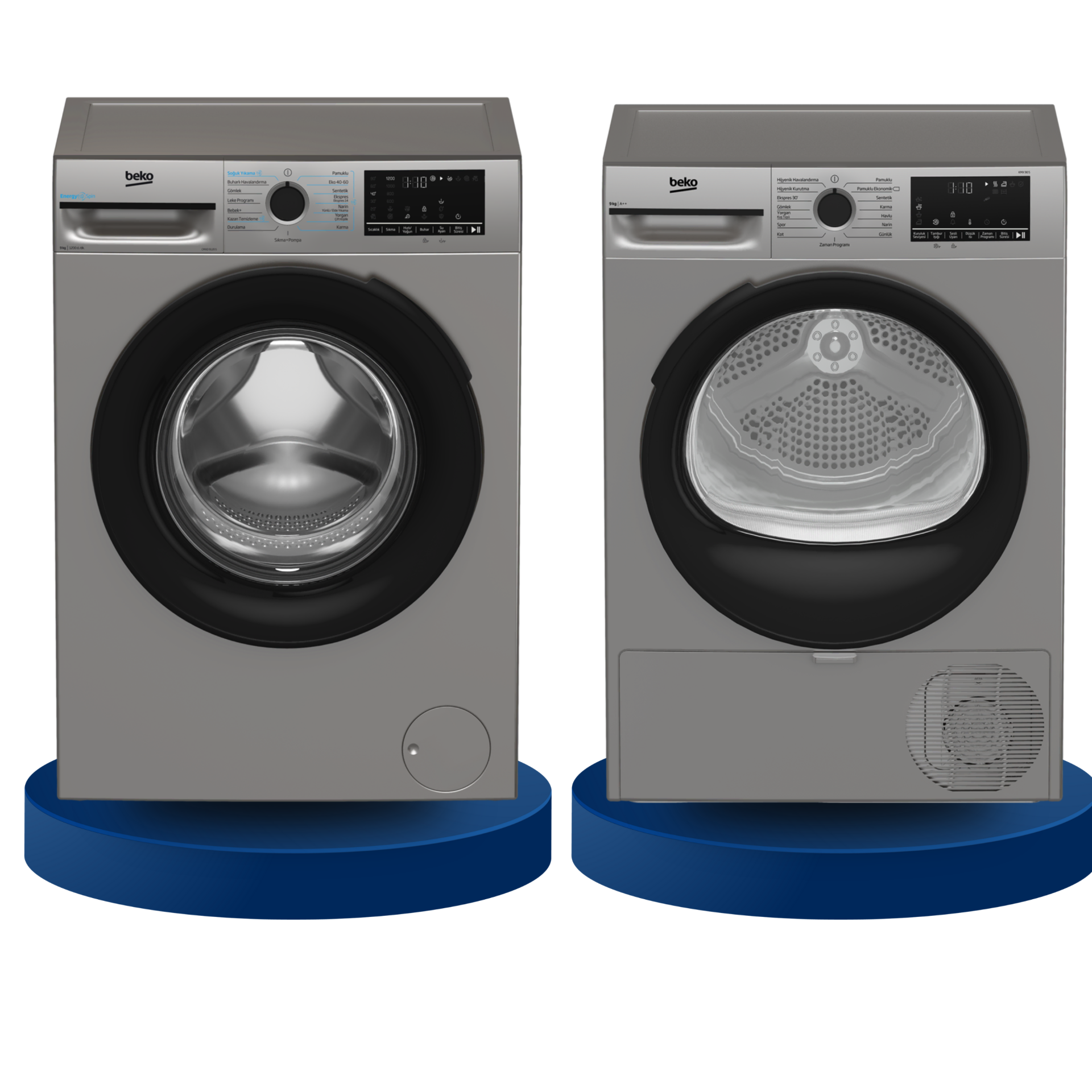Beko 2'li Çeyiz/ Beyaz Eşya Seti | CMXD 9120 S Çamaşır Makinesi | KMX 90 S 9 Kg Kurutma Makinesi
