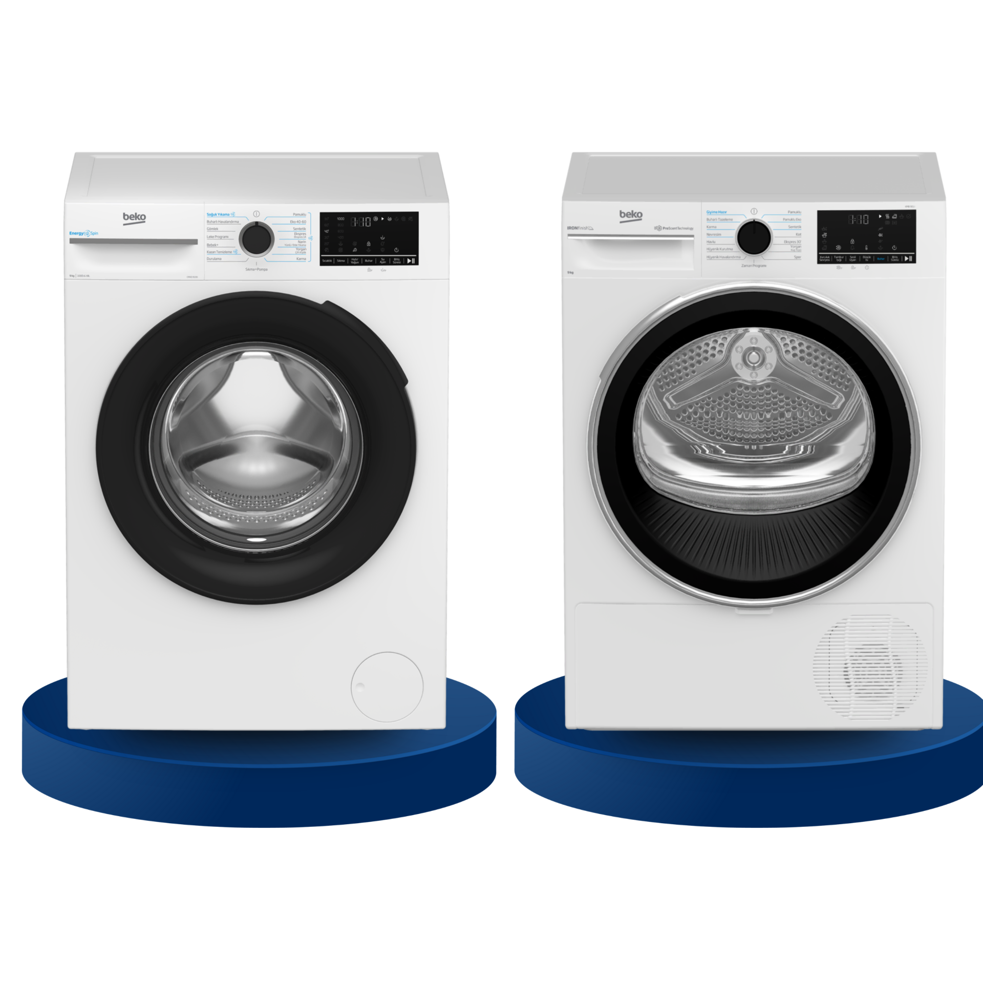 Beko 2'li Çeyiz/ Beyaz Eşya Seti |  CMXD 9100 9 Kg Çamaşır Makinesi | KMB 901 I 9 Kg Kurutma Makinesi