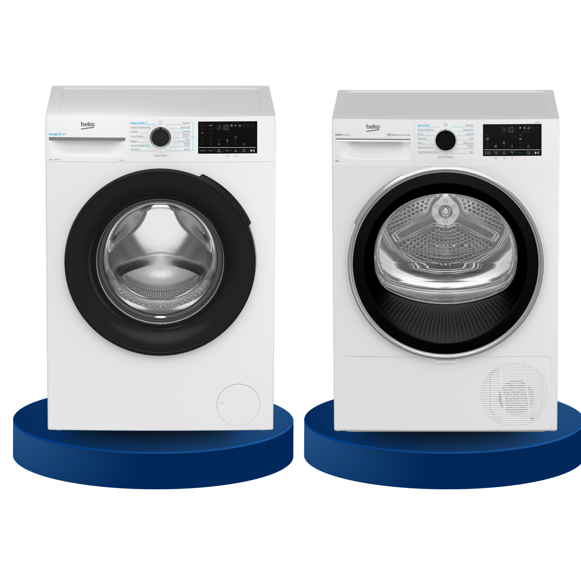 Beko 2'li Çeyiz/ Beyaz Eşya Seti | CMXD 9120 Çamaşır Makinesi | KMB 901 I 9 Kg Kurutma Makinesi