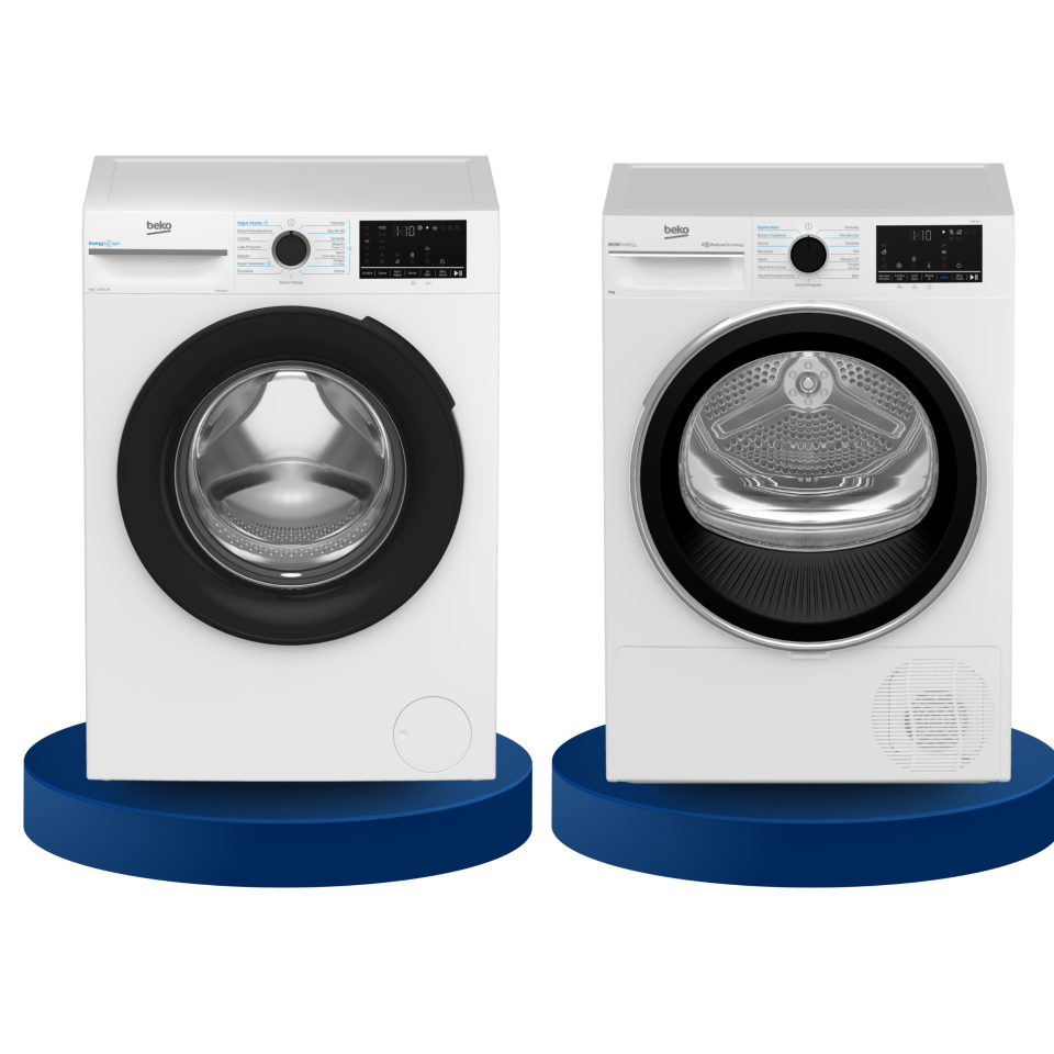 Beko 2'li Çeyiz/ Beyaz Eşya Seti | CMXD 9120 Çamaşır Makinesi | KMB 901 I 9 Kg Kurutma Makinesi
